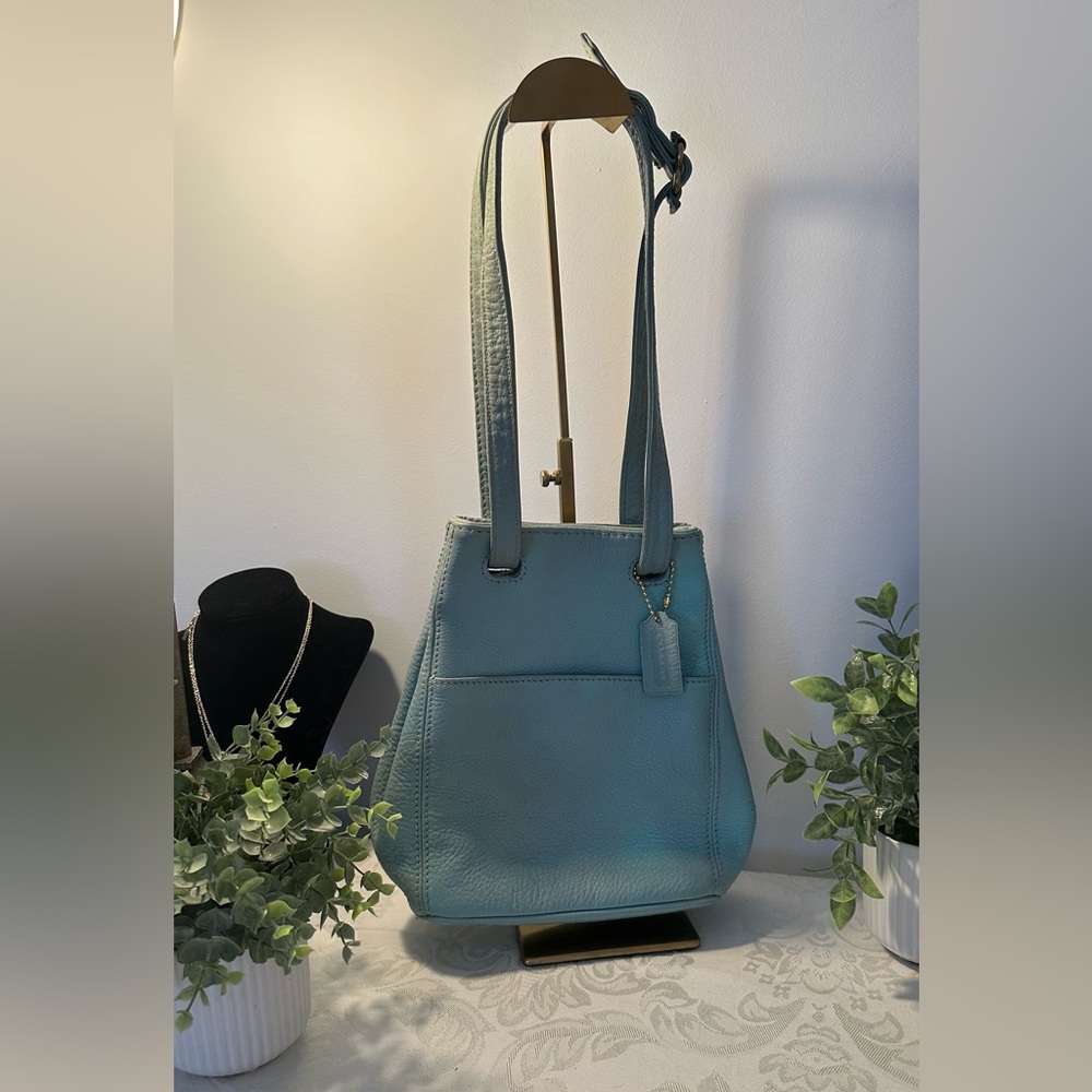 Coach Vintage Sonoma Drawstring Natural Grain Leather - Aqua - Picture 2 of 14